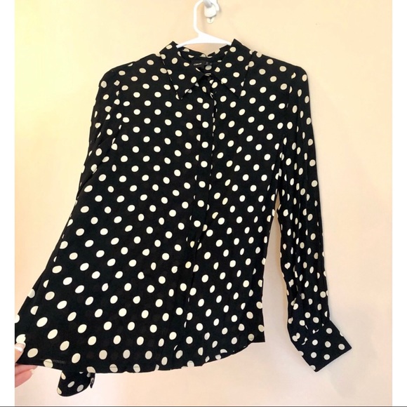 ASOS Glamorous relaxed black/cream polka dot shirt - Picture 6 of 8